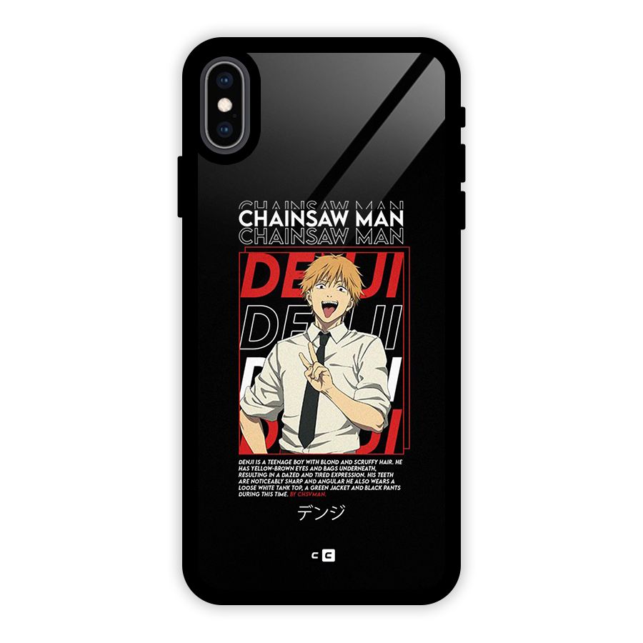 Denji Chainsaw Man Glass Back Case for iPhone XS Max