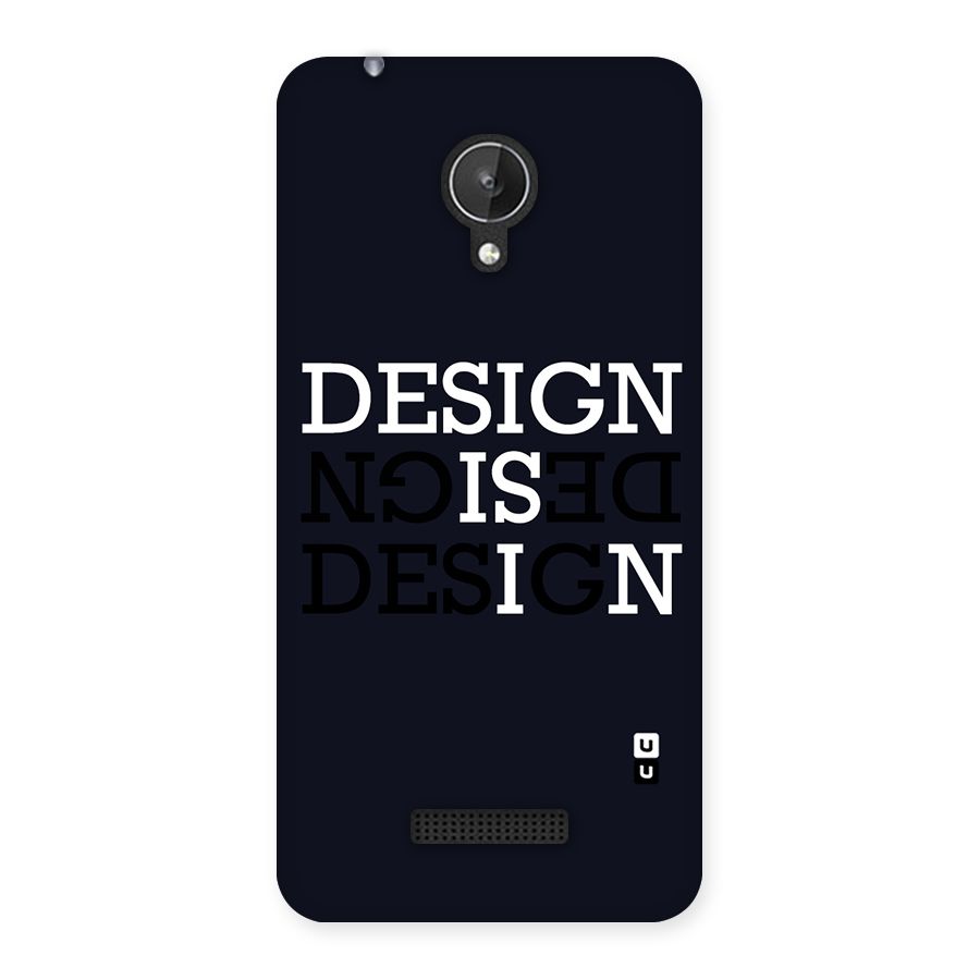 Design is In Typography Back Case for Micromax Canvas Spark Q380