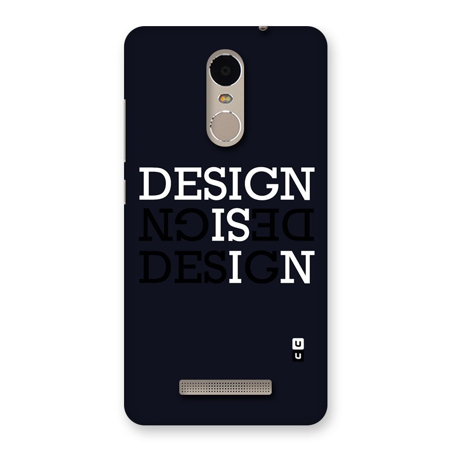 Design is In Typography Back Case for Xiaomi Redmi Note 3