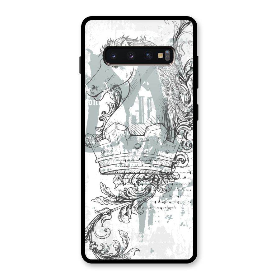 Designous Vintage Glass Back Case for Galaxy S10 Plus