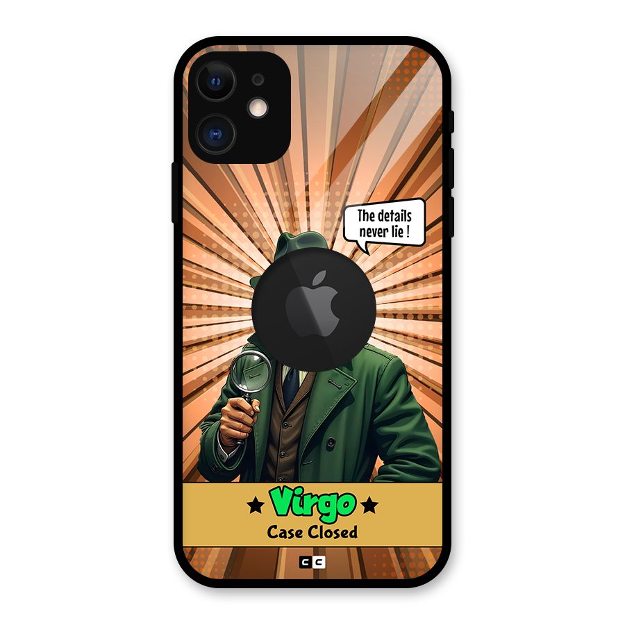 Detective Virgo Glass Back Case for iPhone 11 Logo Cut