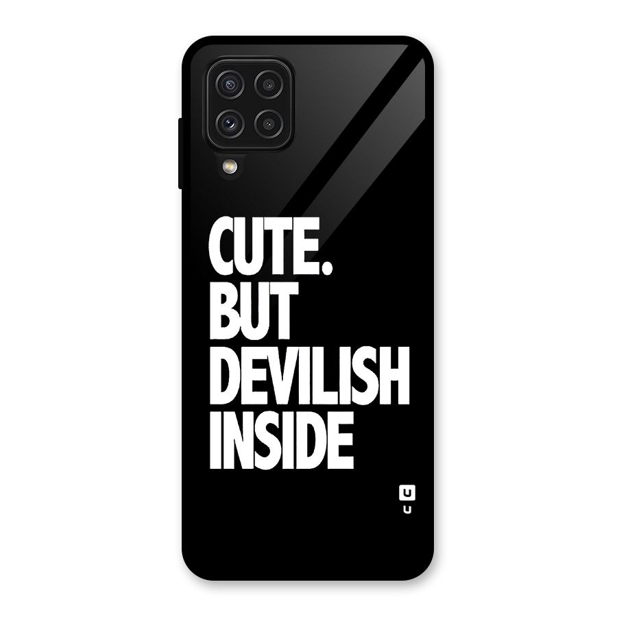 Devil Inside Glass Back Case for Galaxy A22 4G