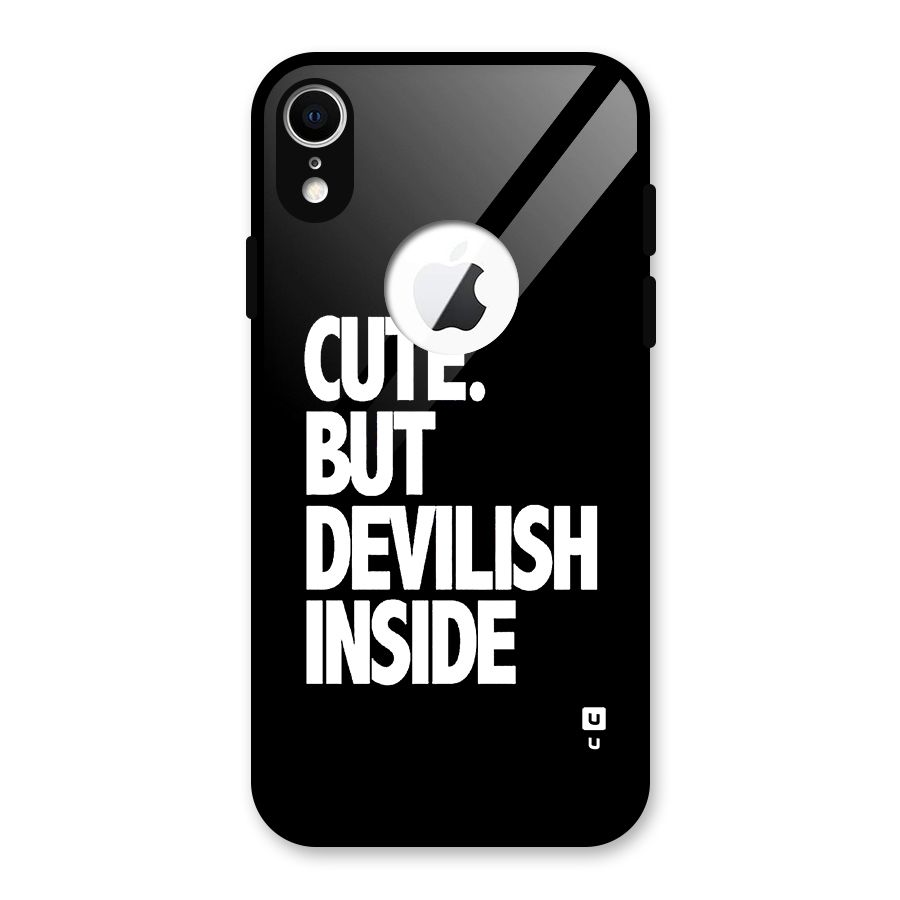 Devil Inside Glass Back Case for iPhone XR Logo Cut