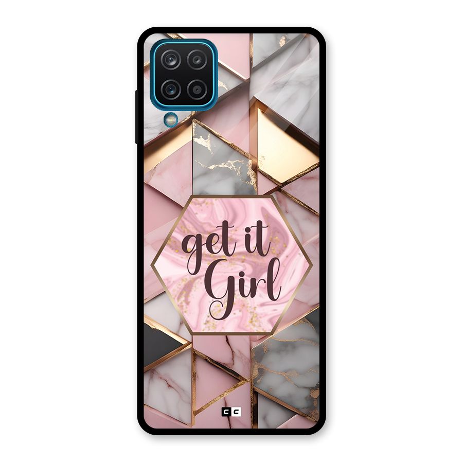 Diamond Girl Glass Back Case for Galaxy A12