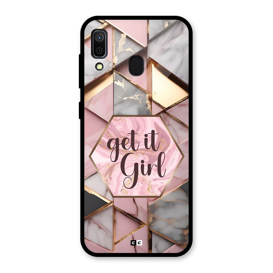 Diamond Girl Glass Back Case for Galaxy A30