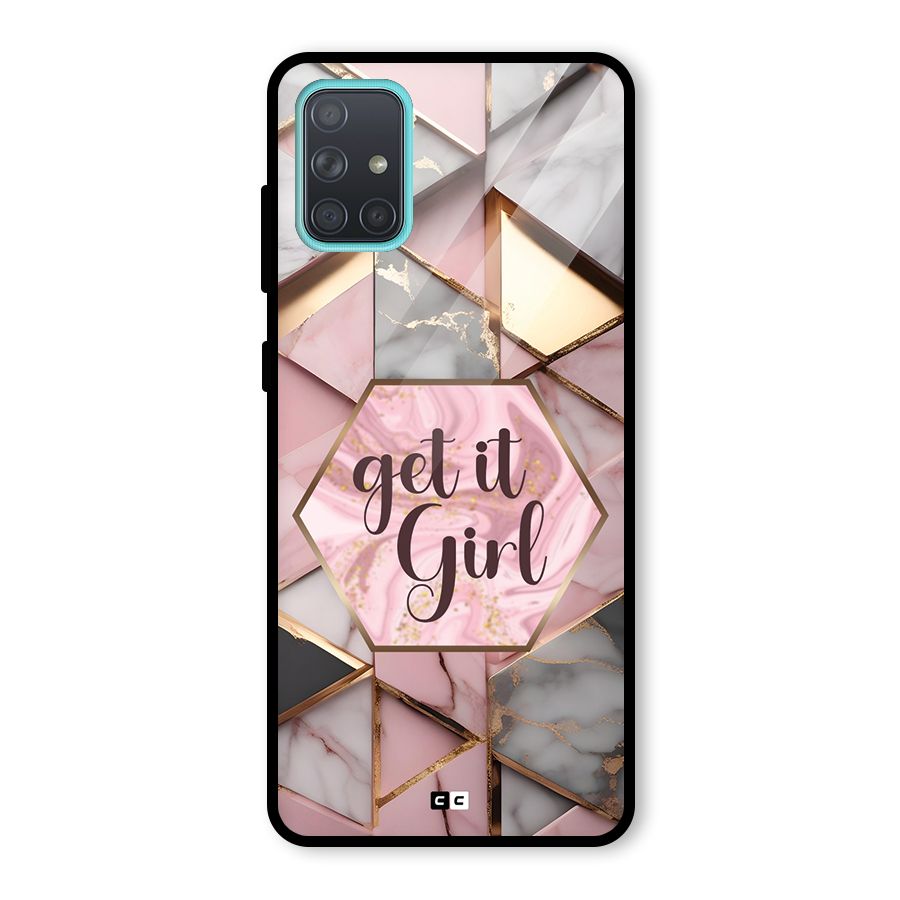Diamond Girl Glass Back Case for Galaxy A71