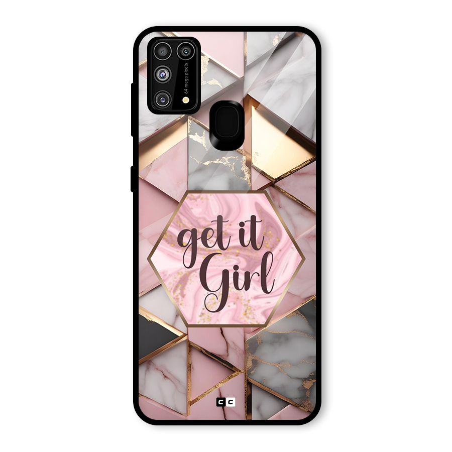 Diamond Girl Glass Back Case for Galaxy M31