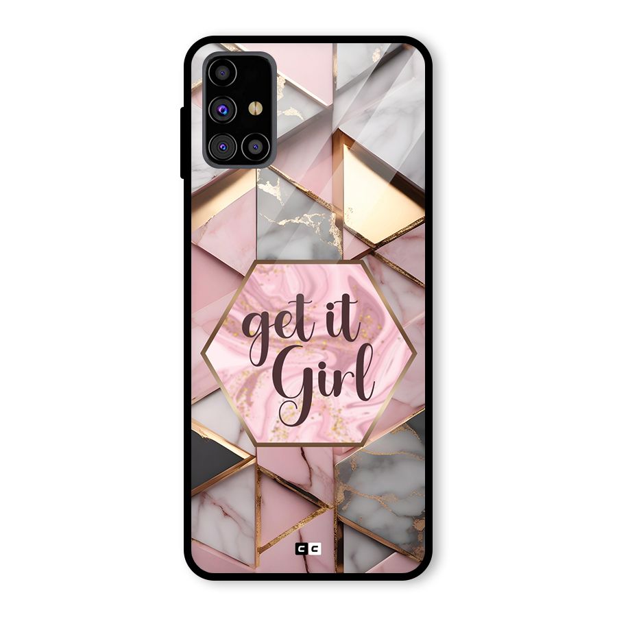 Diamond Girl Glass Back Case for Galaxy M31s