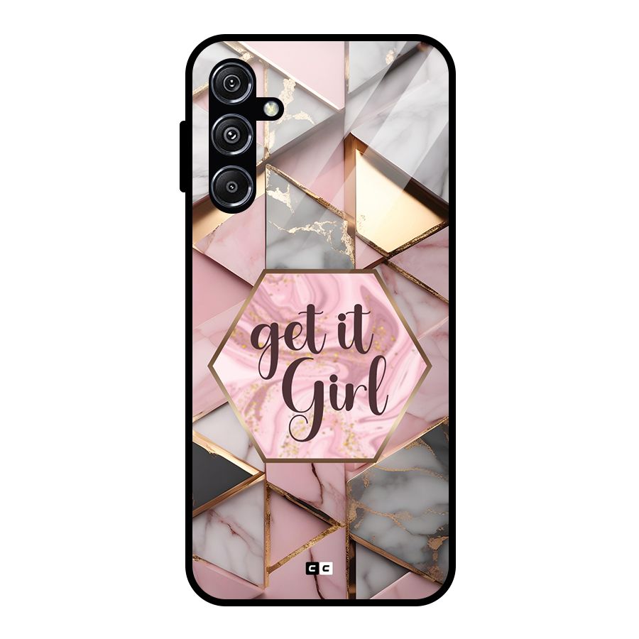Diamond Girl Glass Back Case for Galaxy M34 5G