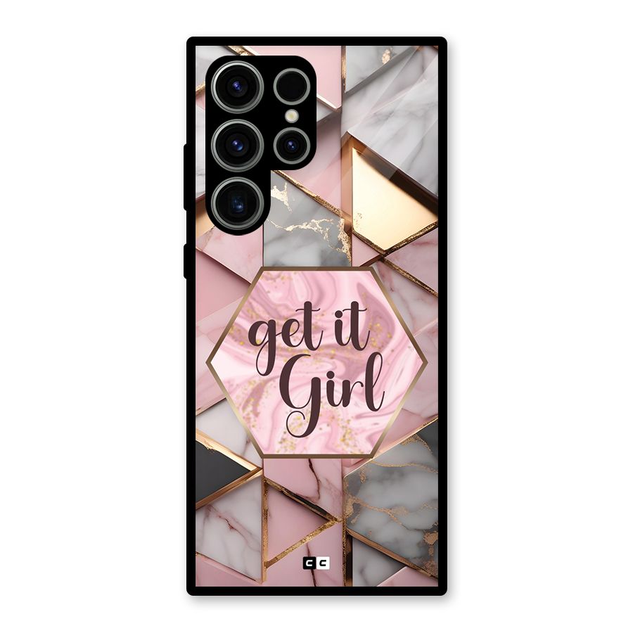 Diamond Girl Glass Back Case for Galaxy S23 Ultra