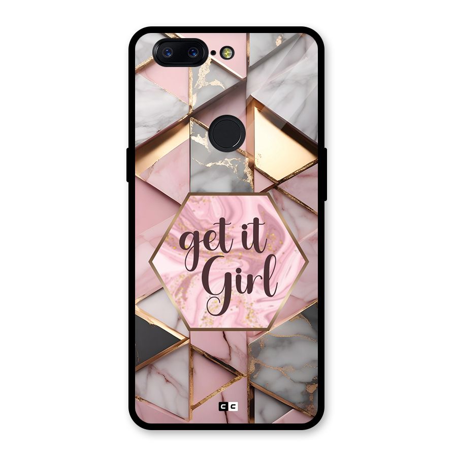 Diamond Girl Glass Back Case for OnePlus 5T
