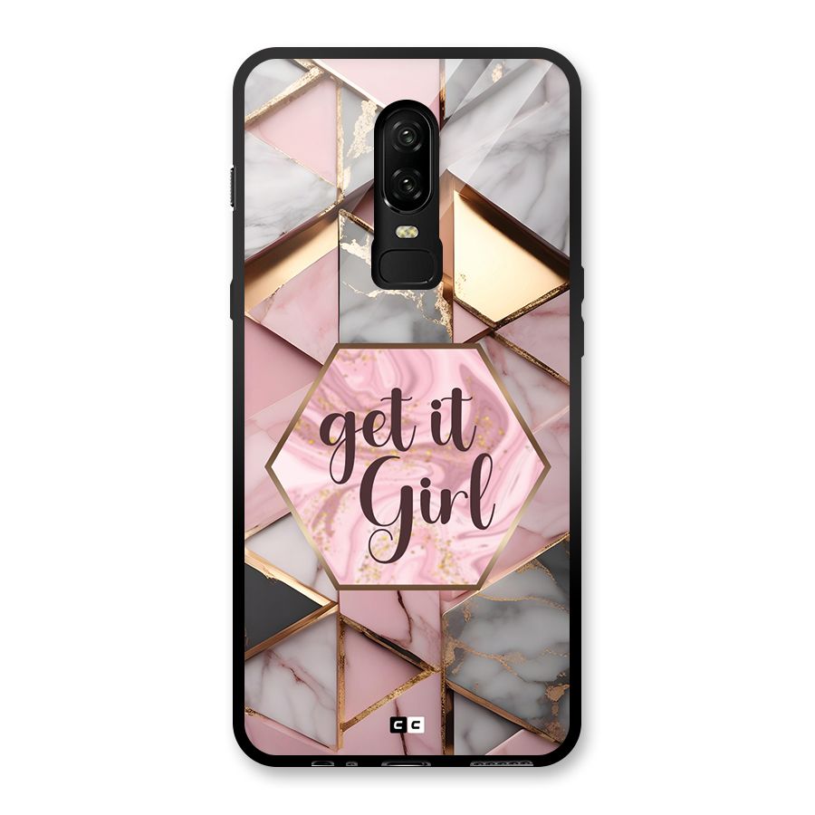 Diamond Girl Glass Back Case for OnePlus 6