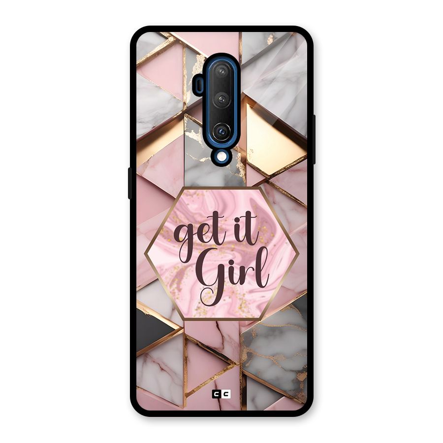 Diamond Girl Glass Back Case for OnePlus 7T Pro