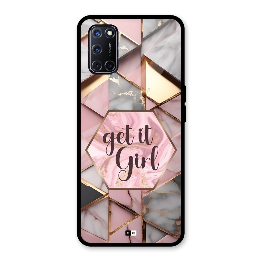 Diamond Girl Glass Back Case for Oppo A52