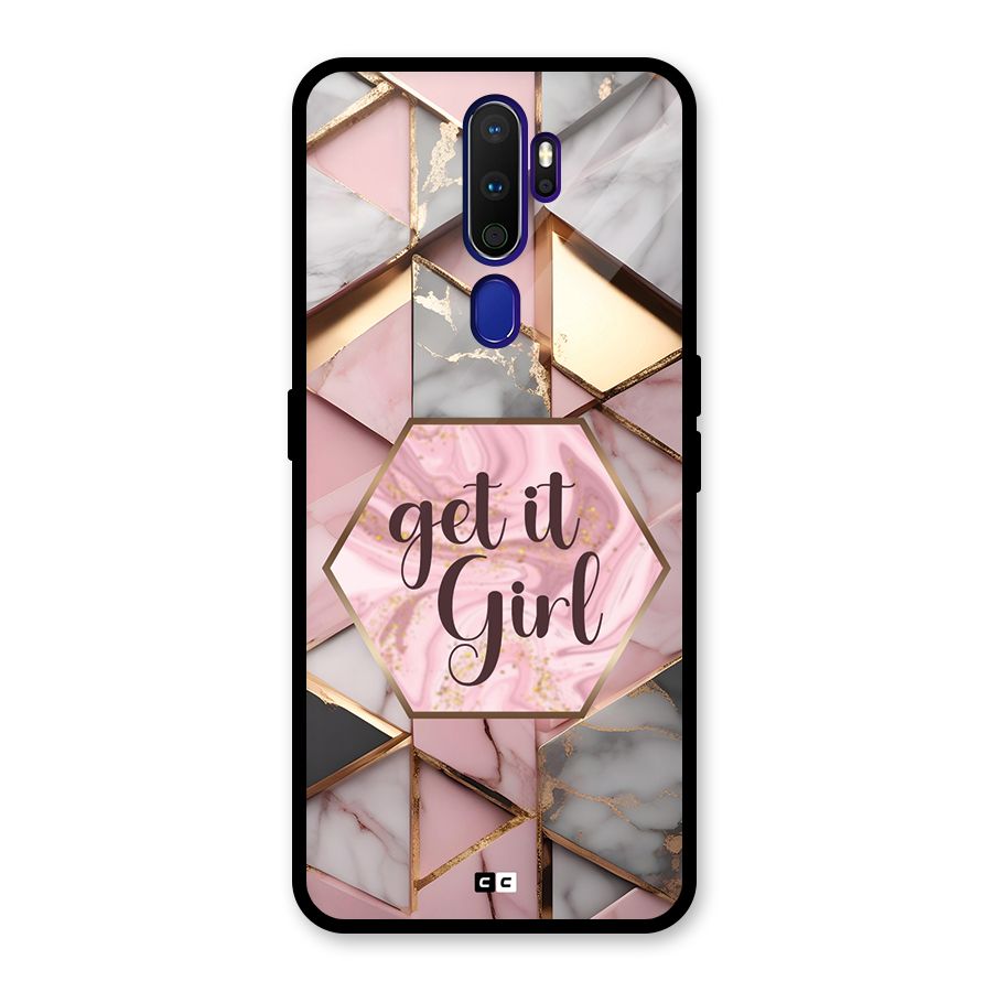 Diamond Girl Glass Back Case for Oppo A9 (2020)