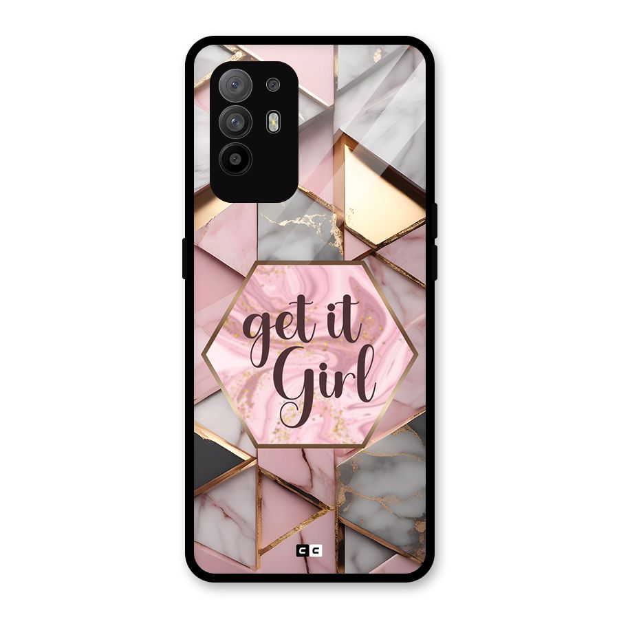 Diamond Girl Glass Back Case for Oppo F19 Pro Plus 5G