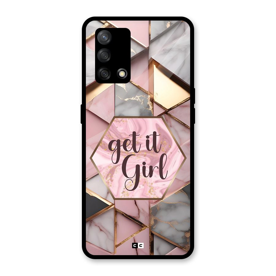 Diamond Girl Glass Back Case for Oppo F19s