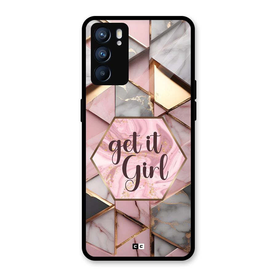 Diamond Girl Glass Back Case for Oppo Reno6 5G