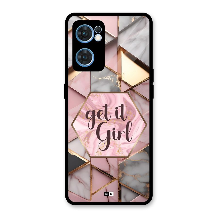 Diamond Girl Glass Back Case for Oppo Reno7 5G