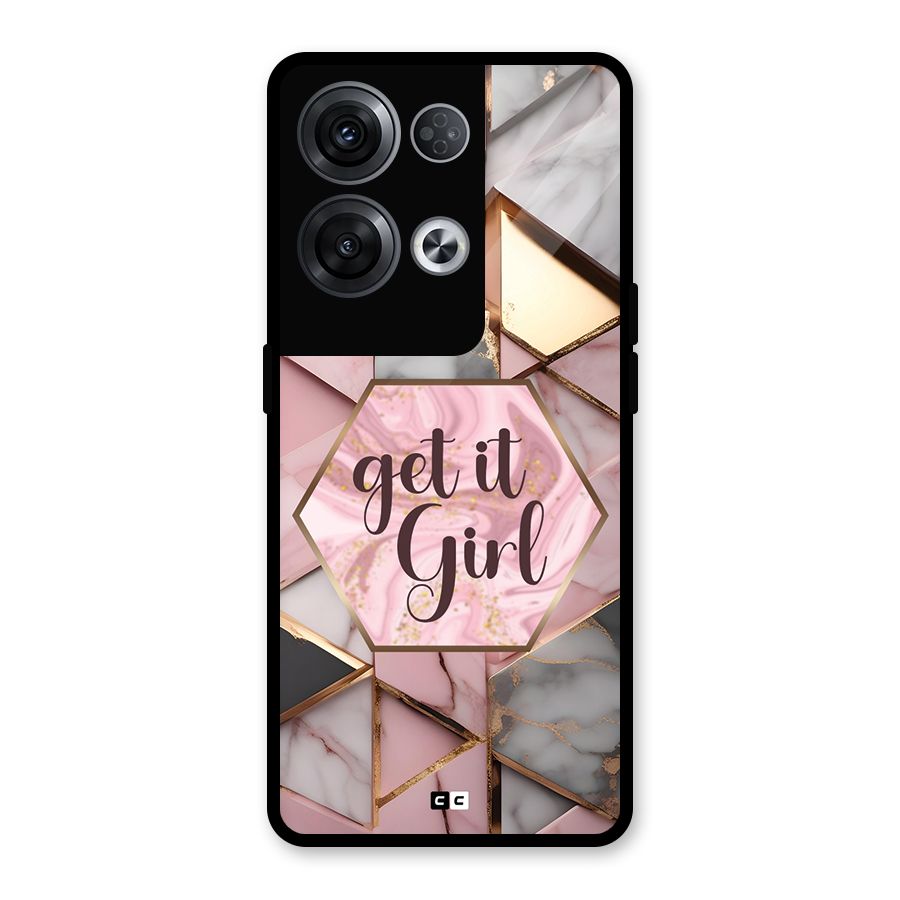 Diamond Girl Glass Back Case for Oppo Reno8 Pro 5G