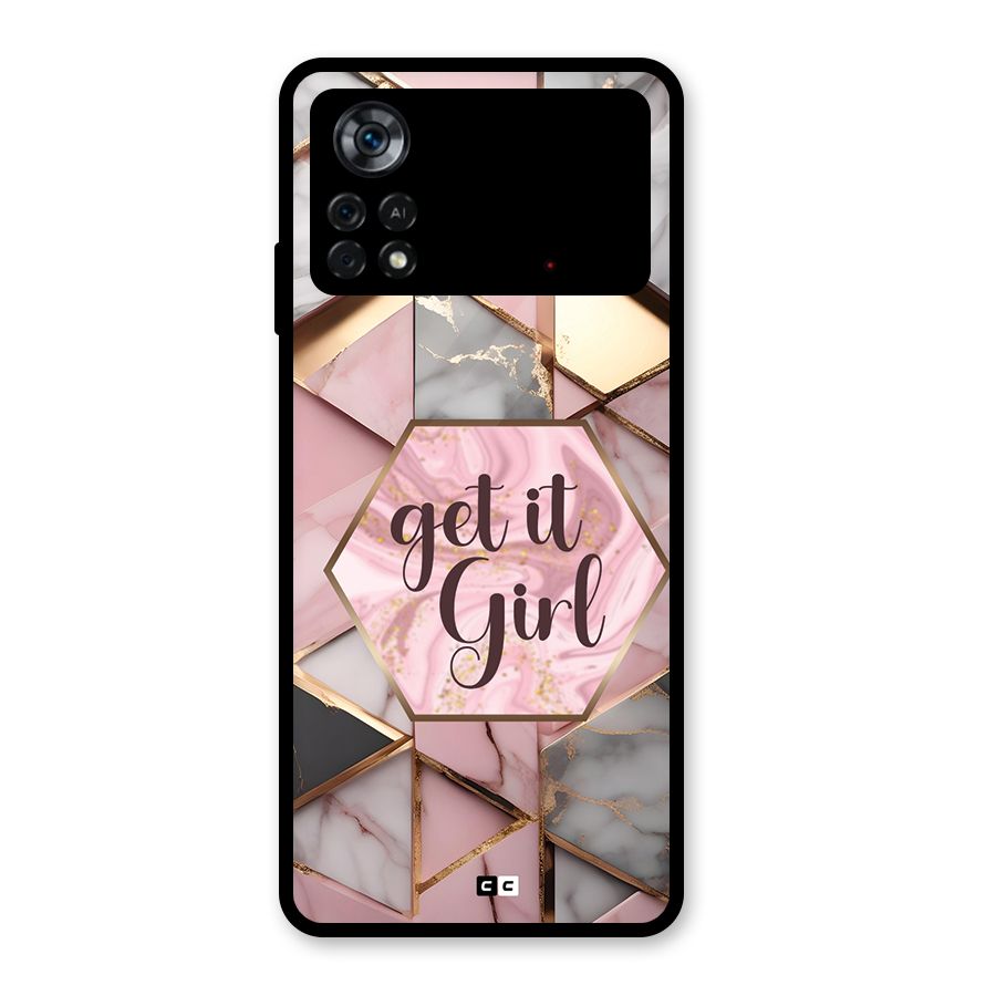 Diamond Girl Glass Back Case for Poco X4 Pro 5G