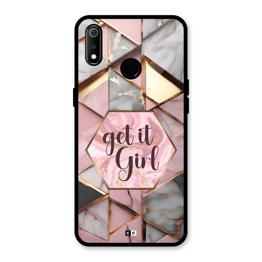 Diamond Girl Glass Back Case for Realme 3