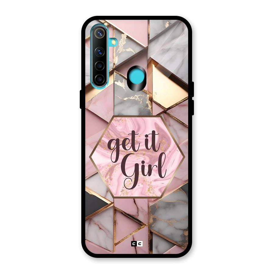 Diamond Girl Glass Back Case for Realme 5