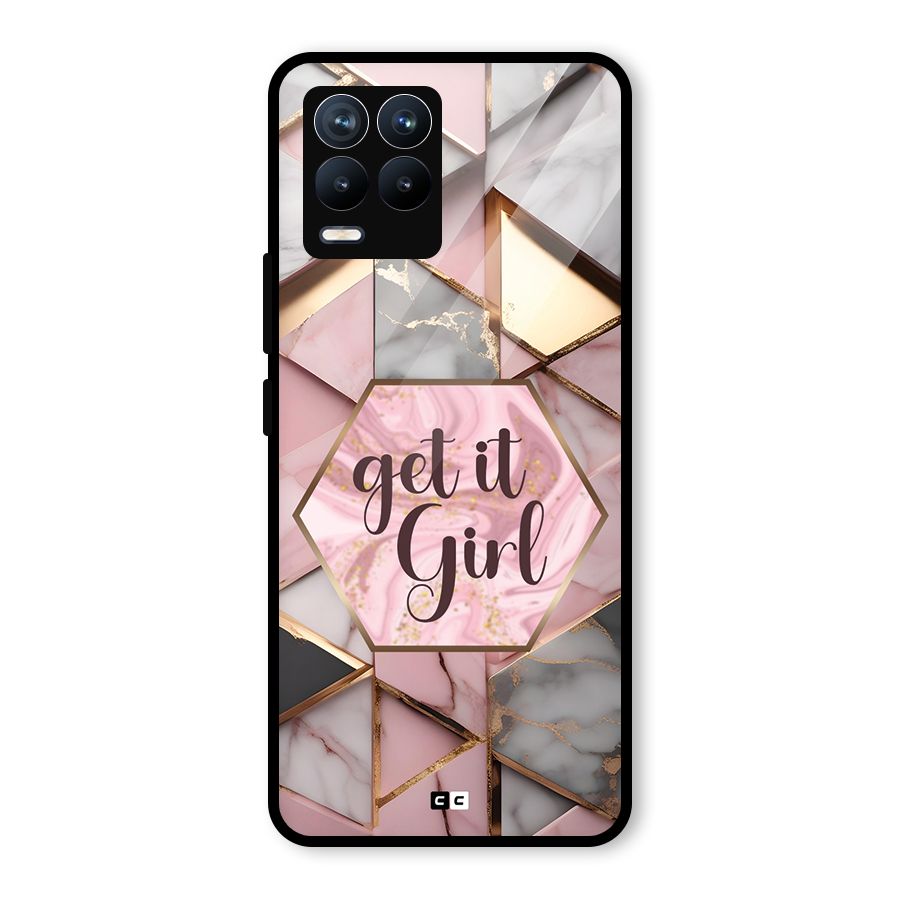 Diamond Girl Glass Back Case for Realme 8