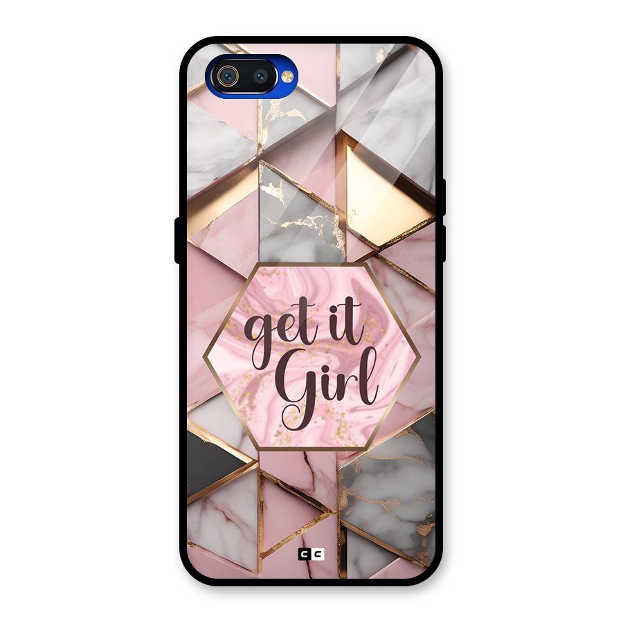 Diamond Girl Glass Back Case for Realme C2