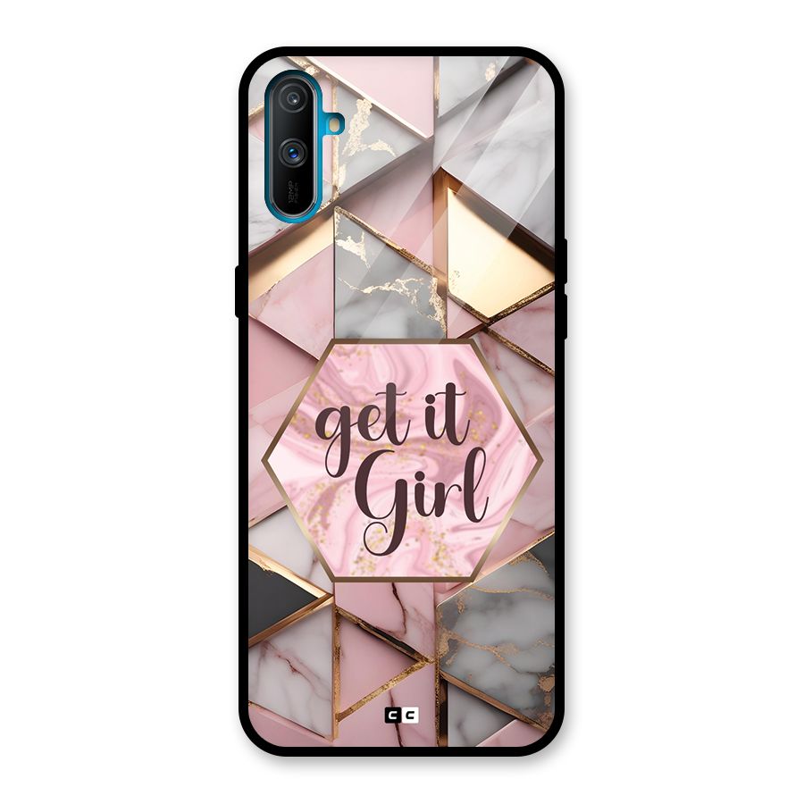 Diamond Girl Glass Back Case for Realme C3