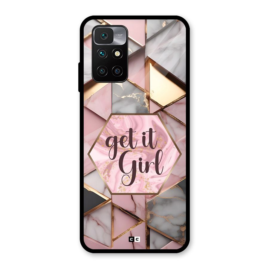 Diamond Girl Glass Back Case for Redmi 10 Prime