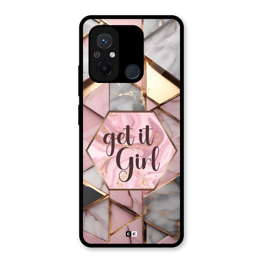 Diamond Girl Glass Back Case for Redmi 12C