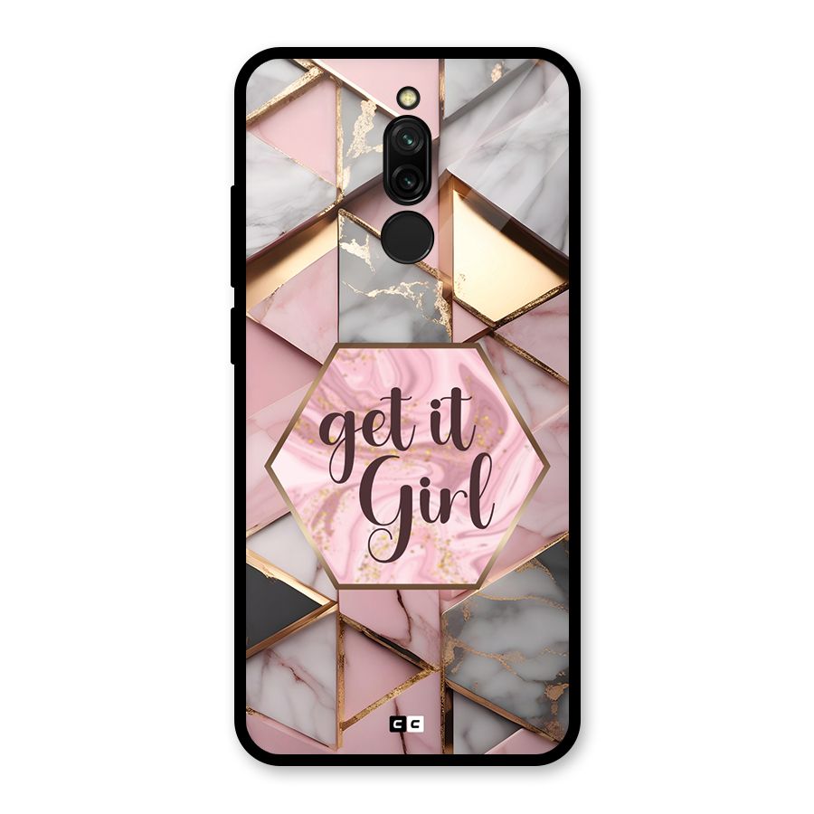 Diamond Girl Glass Back Case for Redmi 8