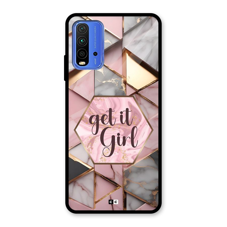 Diamond Girl Glass Back Case for Redmi 9 Power