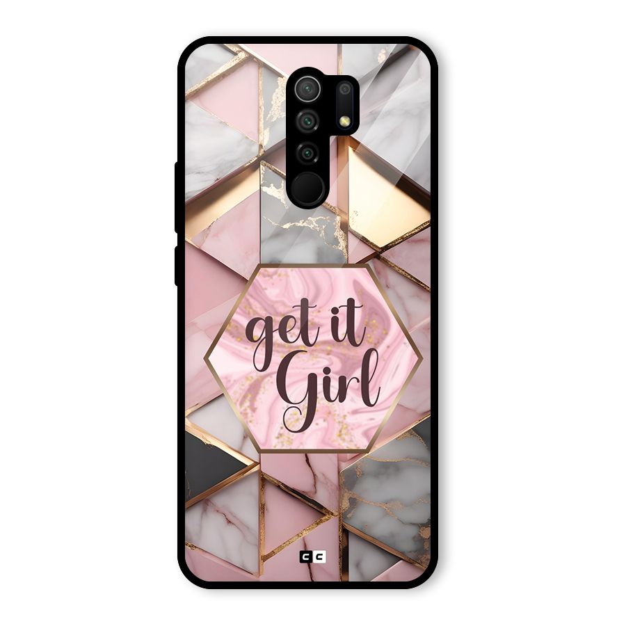 Diamond Girl Glass Back Case for Redmi 9 Prime