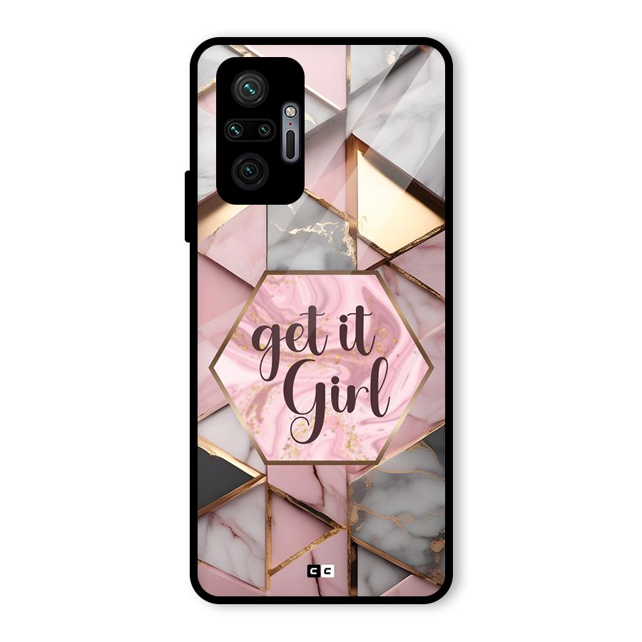 Diamond Girl Glass Back Case for Redmi Note 10 Pro Max