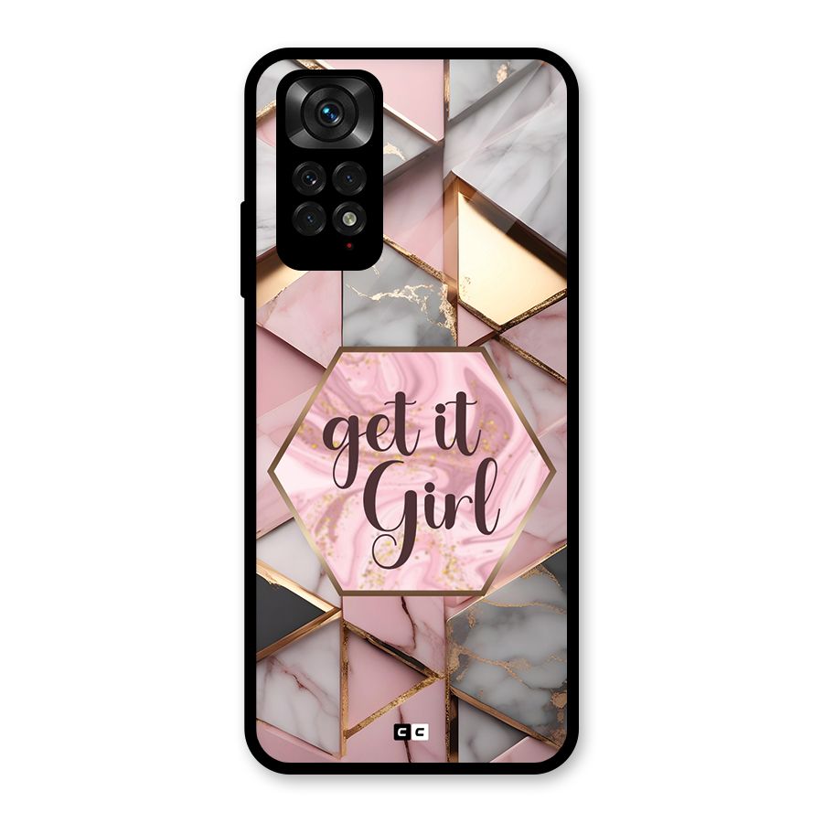 Diamond Girl Glass Back Case for Redmi Note 11S