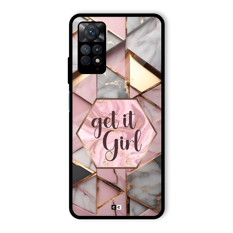 Diamond Girl Glass Back Case for Redmi Note 11 Pro Plus 5G