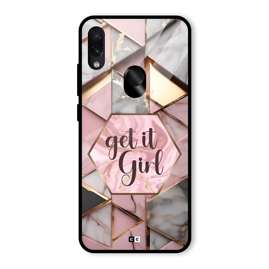 Diamond Girl Glass Back Case for Redmi Note 7 Pro