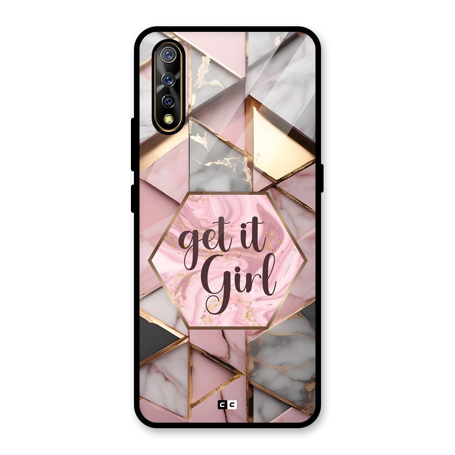 Diamond Girl Glass Back Case for Vivo S1
