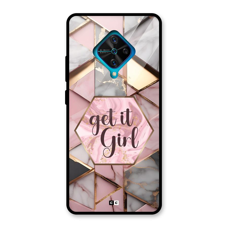 Diamond Girl Glass Back Case for Vivo S1 Pro