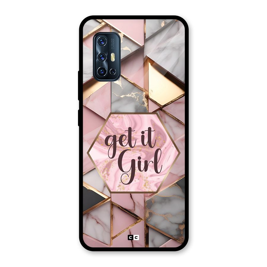Diamond Girl Glass Back Case for Vivo V17
