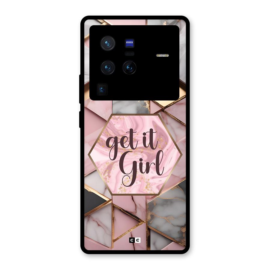 Diamond Girl Glass Back Case for Vivo X80 Pro