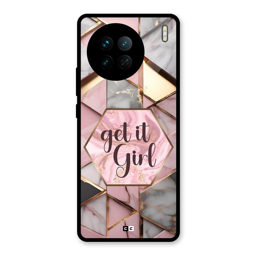 Diamond Girl Glass Back Case for Vivo X90