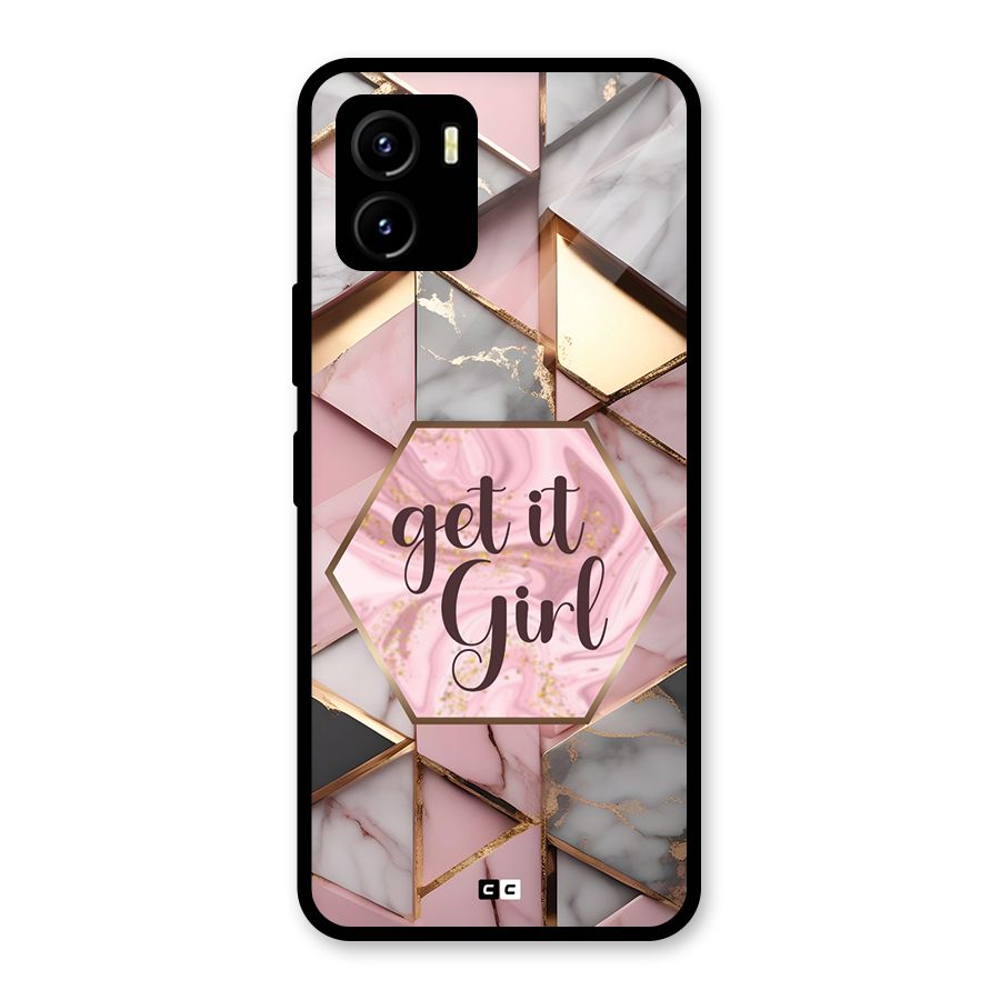Diamond Girl Glass Back Case for Vivo Y15s