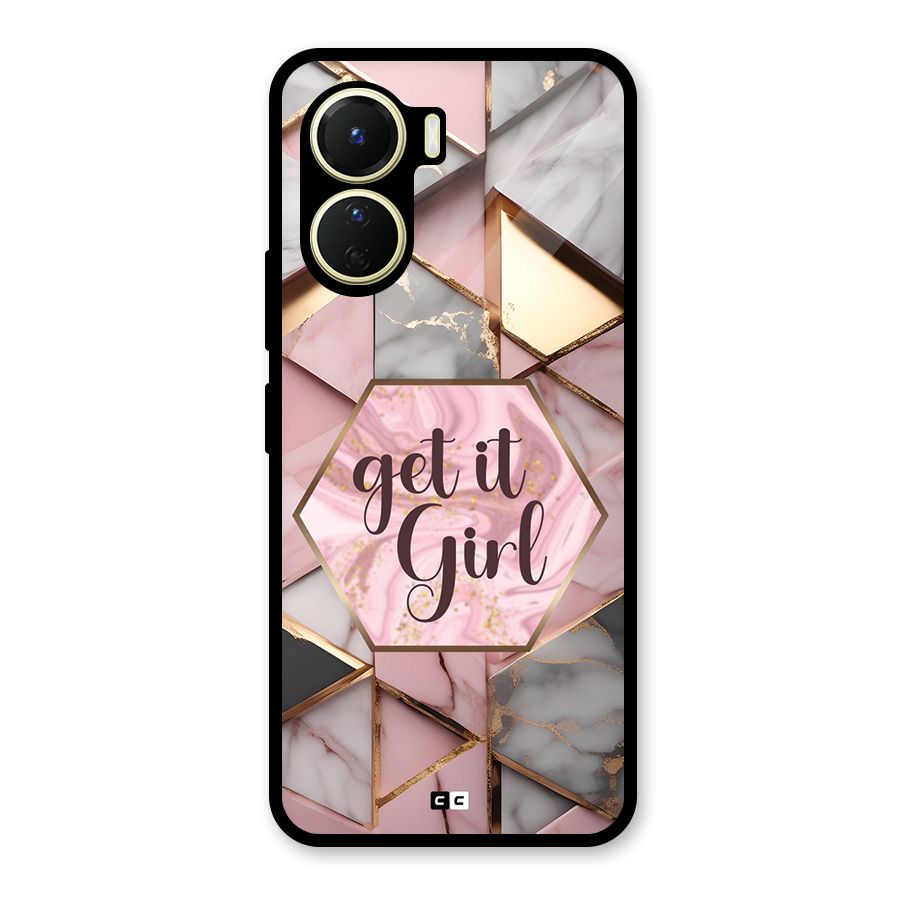 Diamond Girl Glass Back Case for Vivo Y16
