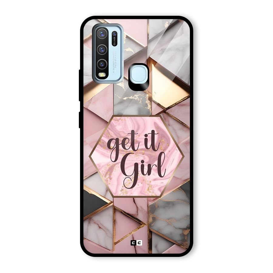 Diamond Girl Glass Back Case for Vivo Y30