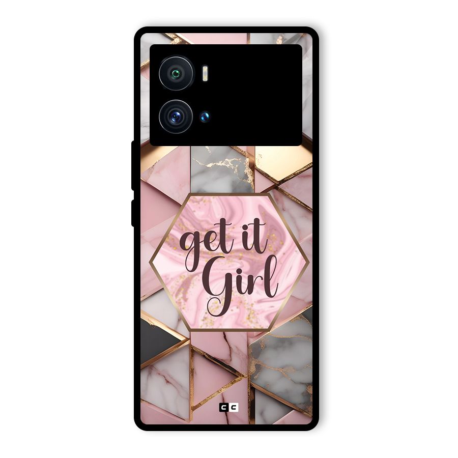 Diamond Girl Glass Back Case for Vivo iQOO 9 Pro