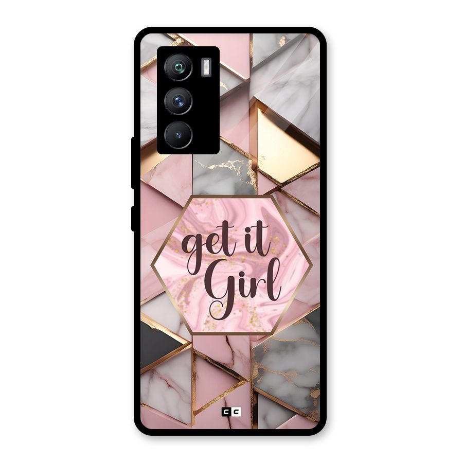 Diamond Girl Glass Back Case for Vivo iQOO 9 SE