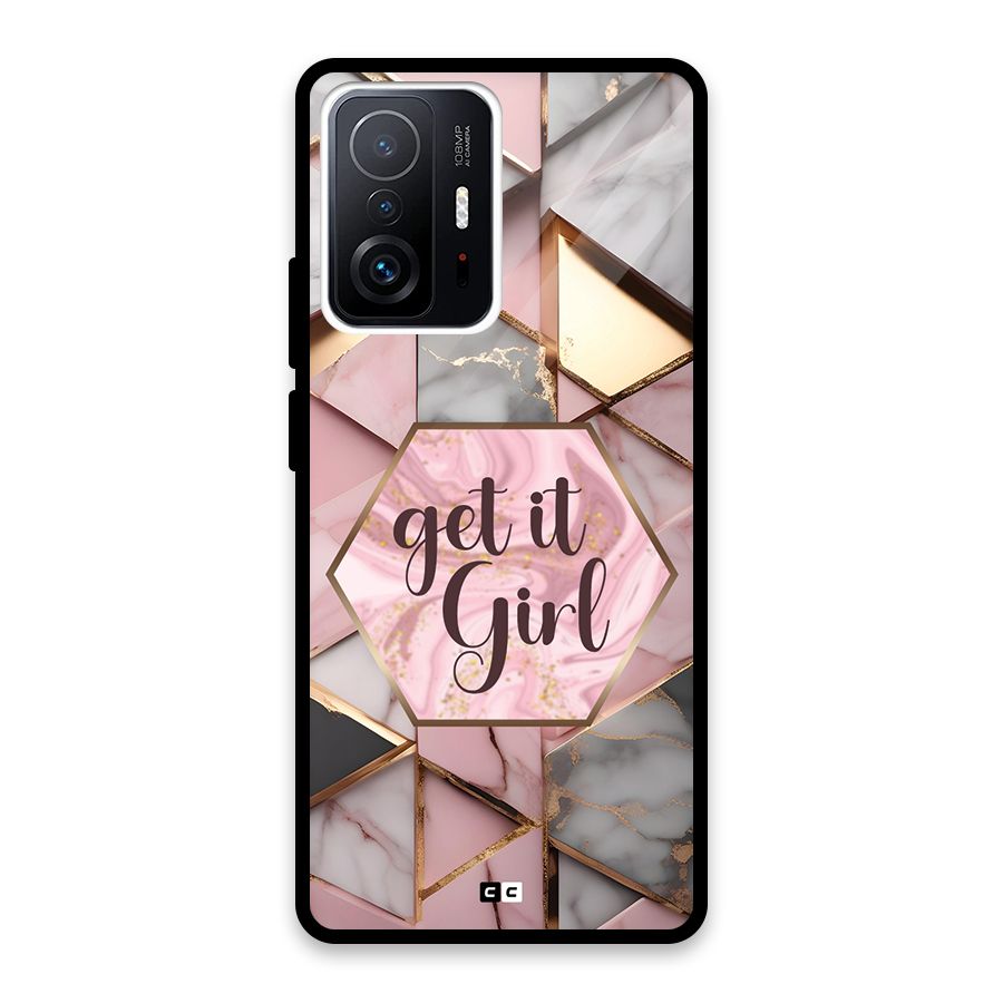 Diamond Girl Glass Back Case for Xiaomi 11T Pro